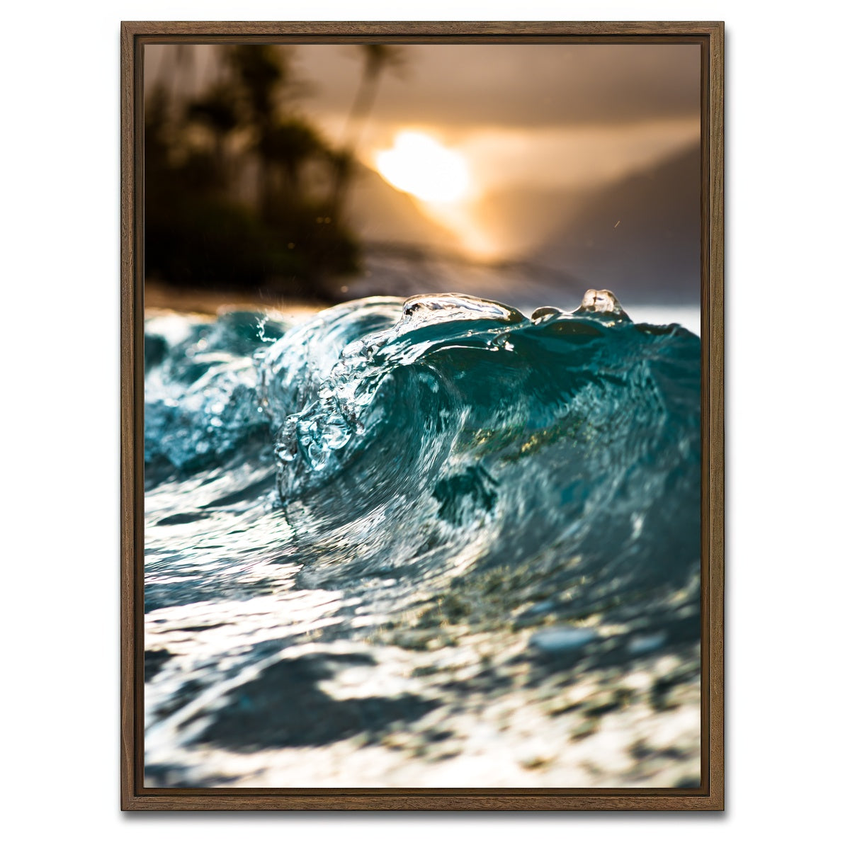 AUTO-MOCKUP WHITE | Glassy Wave | 1 Piece | Walnut Framed Canvas | group=3x4