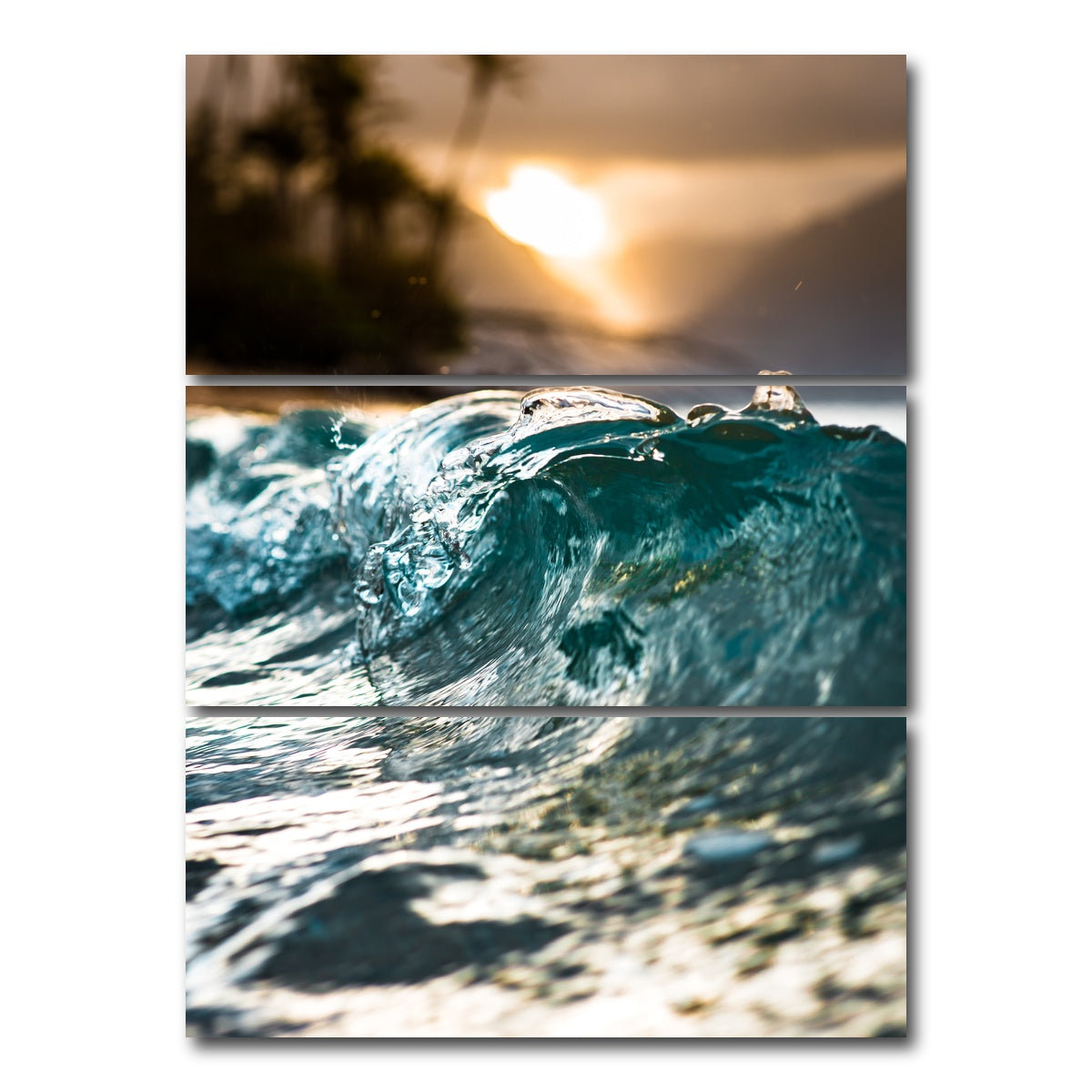 AUTO-MOCKUP WHITE | Glassy Wave | 3 Piece | Gallery Wrap Canvas | group=8x18_stacked