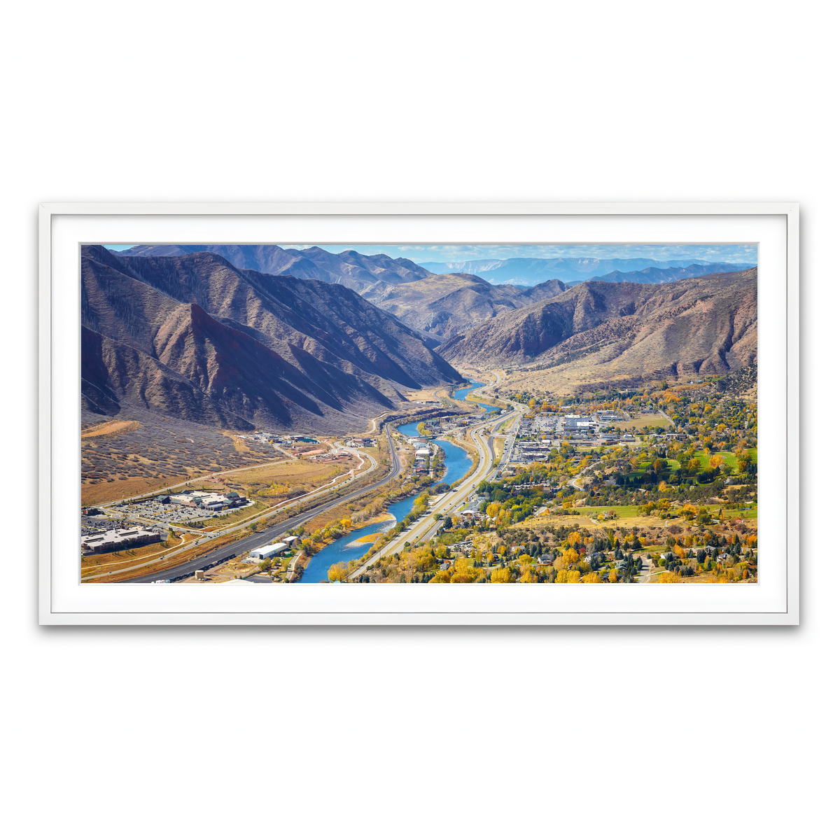 Framed Print 2x1 White
