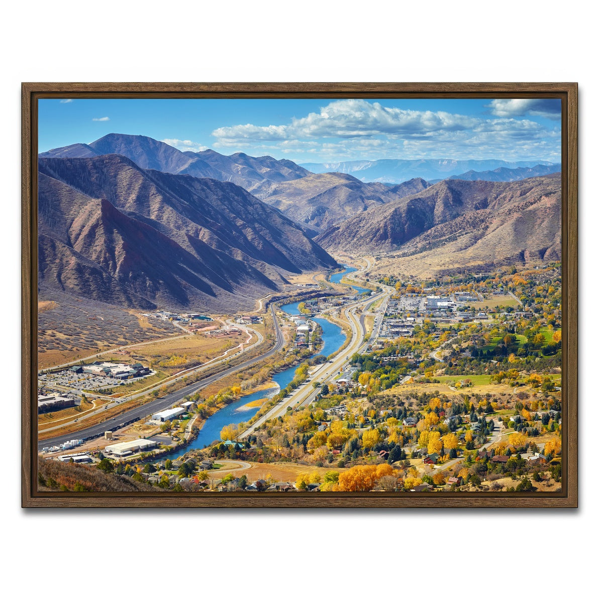 AUTO-MOCKUP WHITE | Glenwood Springs | 1 Piece | Walnut Framed Canvas | group=4x3
