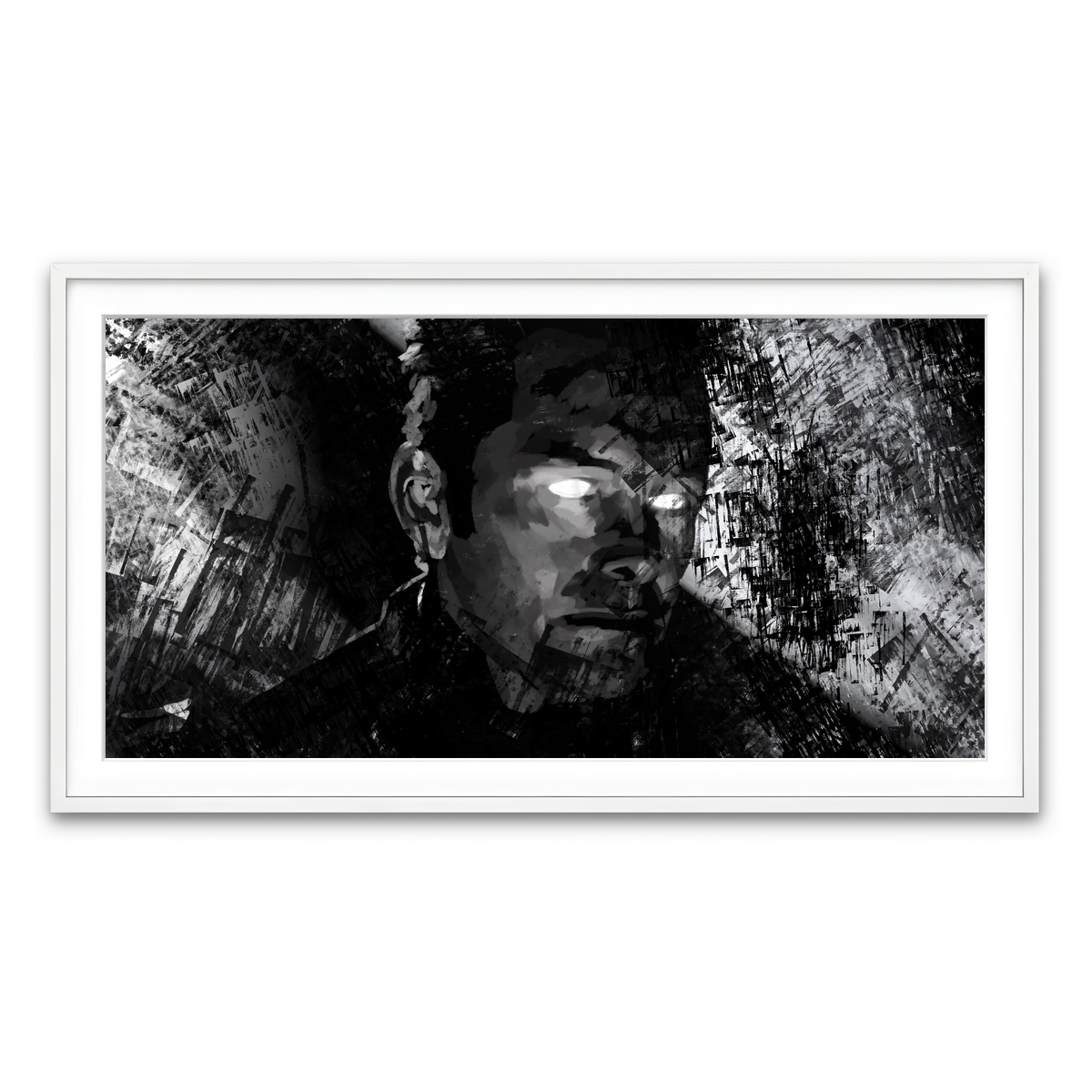 Framed Print 2x1 White