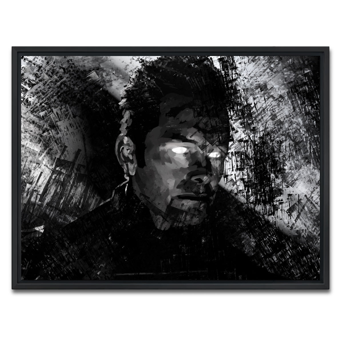 AUTO-MOCKUP WHITE | Glow | 1 Piece | Black Framed Canvas | group=4x3