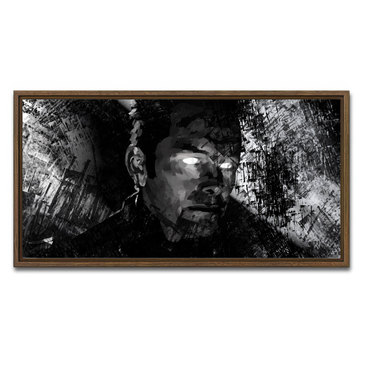 AUTO-MOCKUP WHITE | Glow | 1 Piece | Walnut Framed Canvas | group=2x1