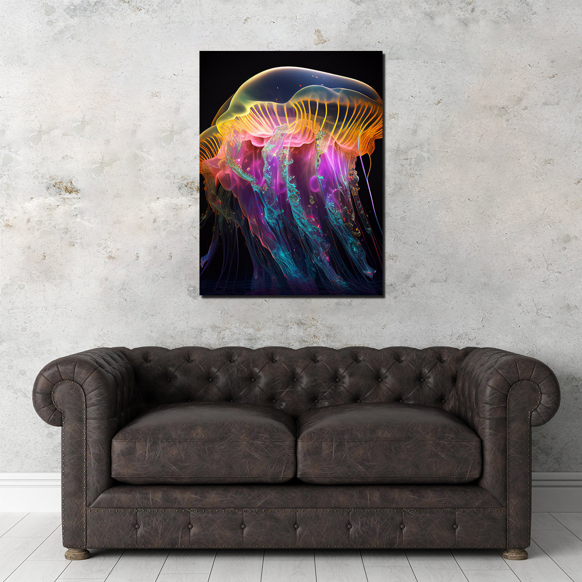 Glowing Jellyfish Wall Art