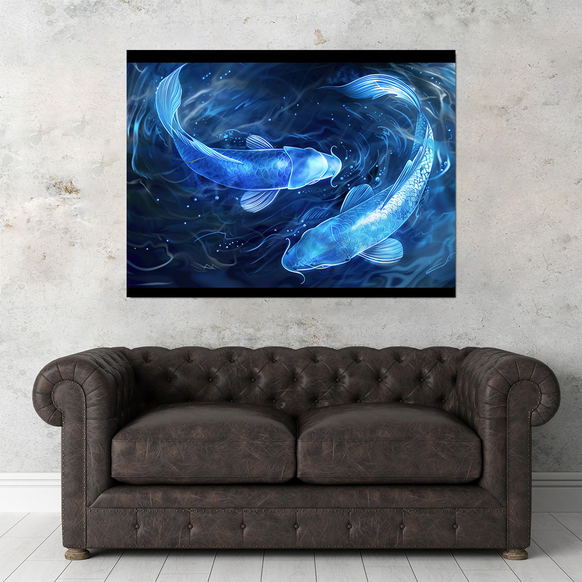 Glowing Koi Fish Wall Art