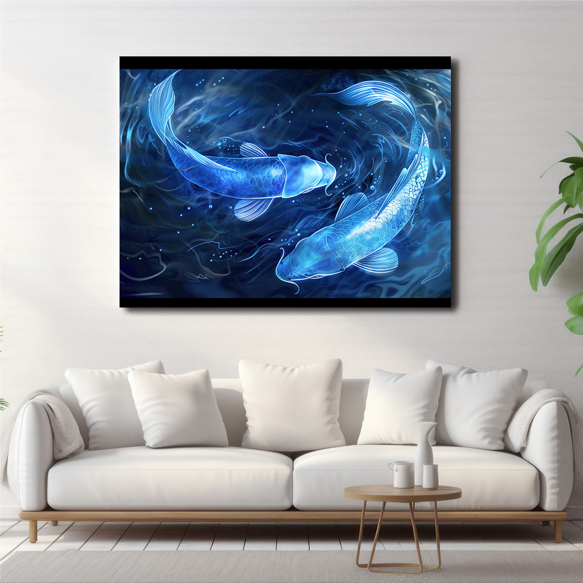 Glowing Koi Fish Wall Art