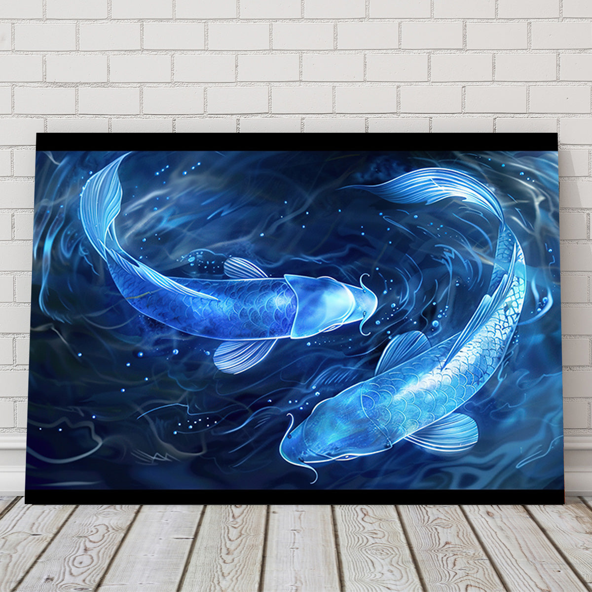 Glowing Koi Fish Wall Art