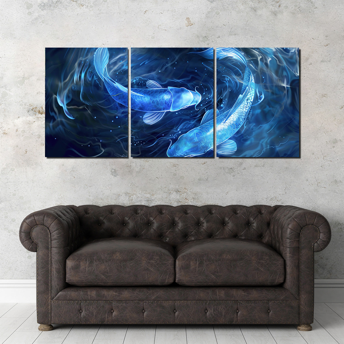 Glowing Koi Fish Wall Art
