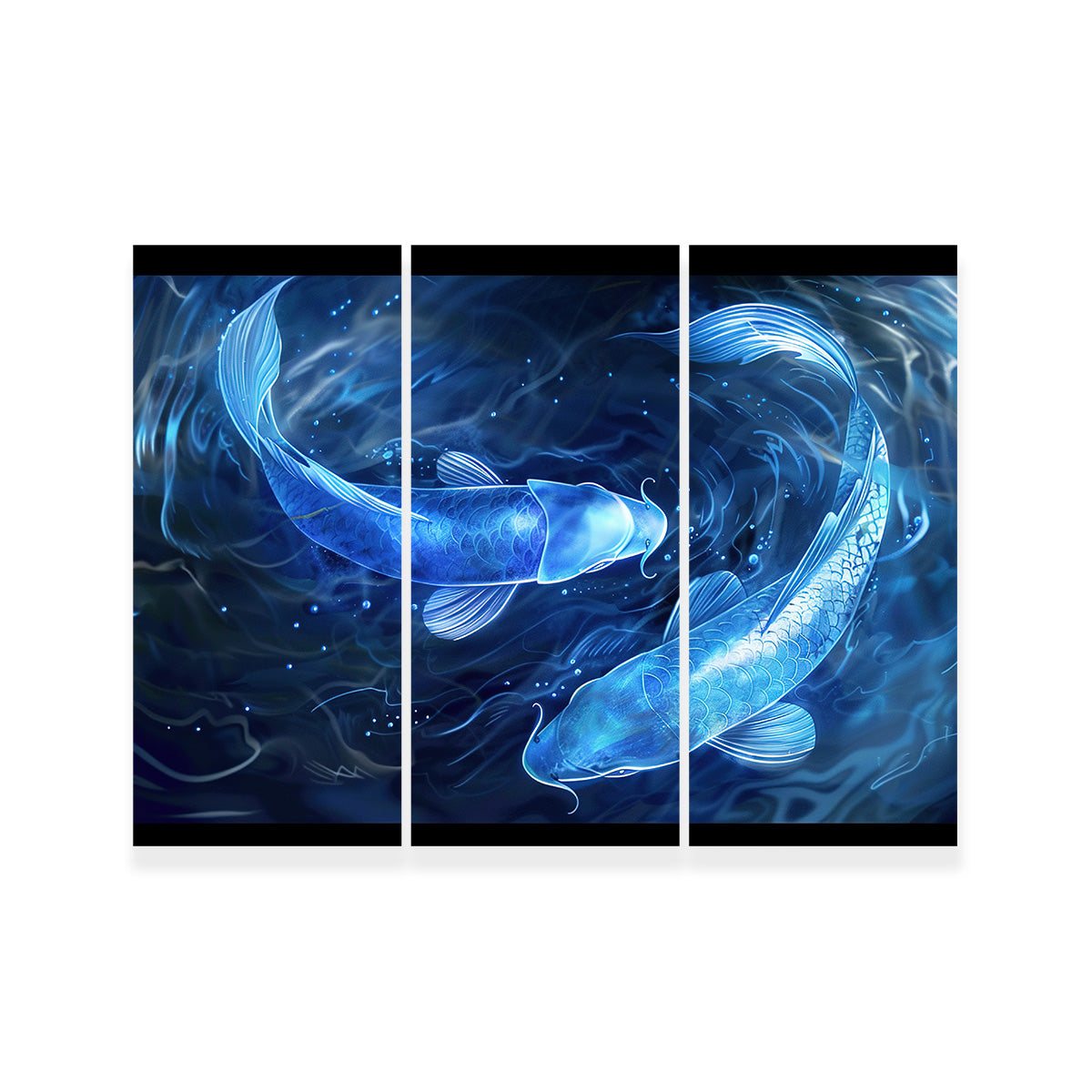 Glowing Koi Fish Wall Art