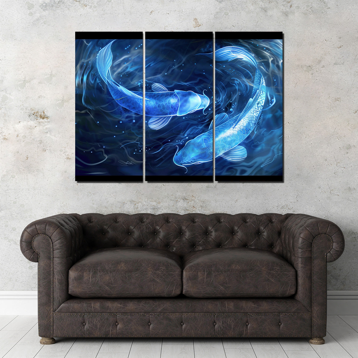 Glowing Koi Fish Wall Art