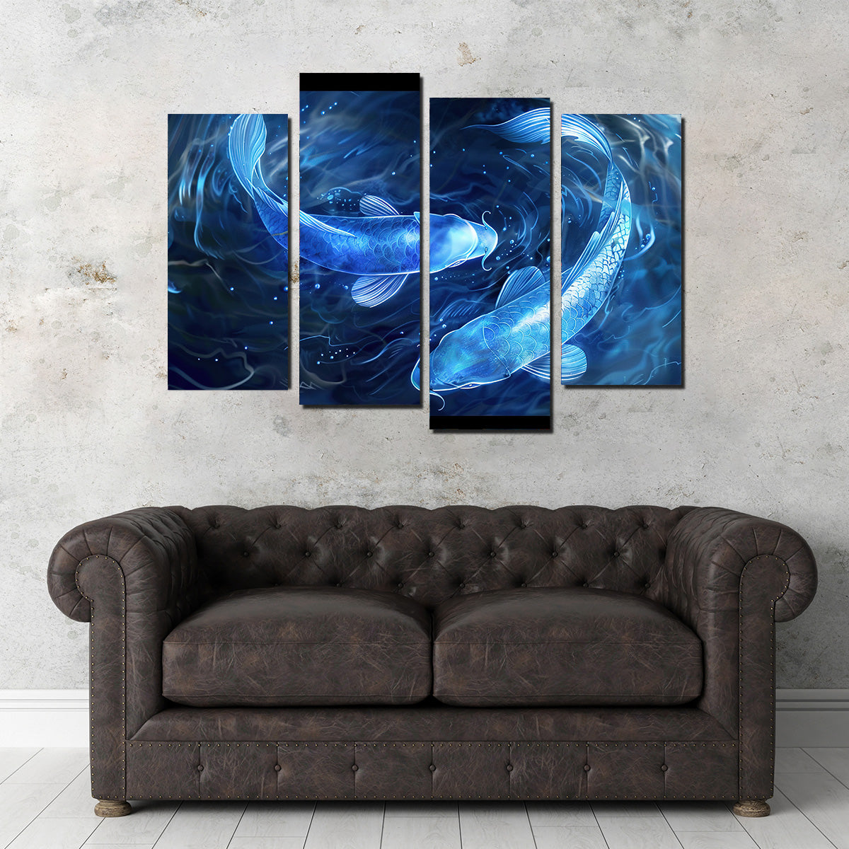 Glowing Koi Fish Wall Art