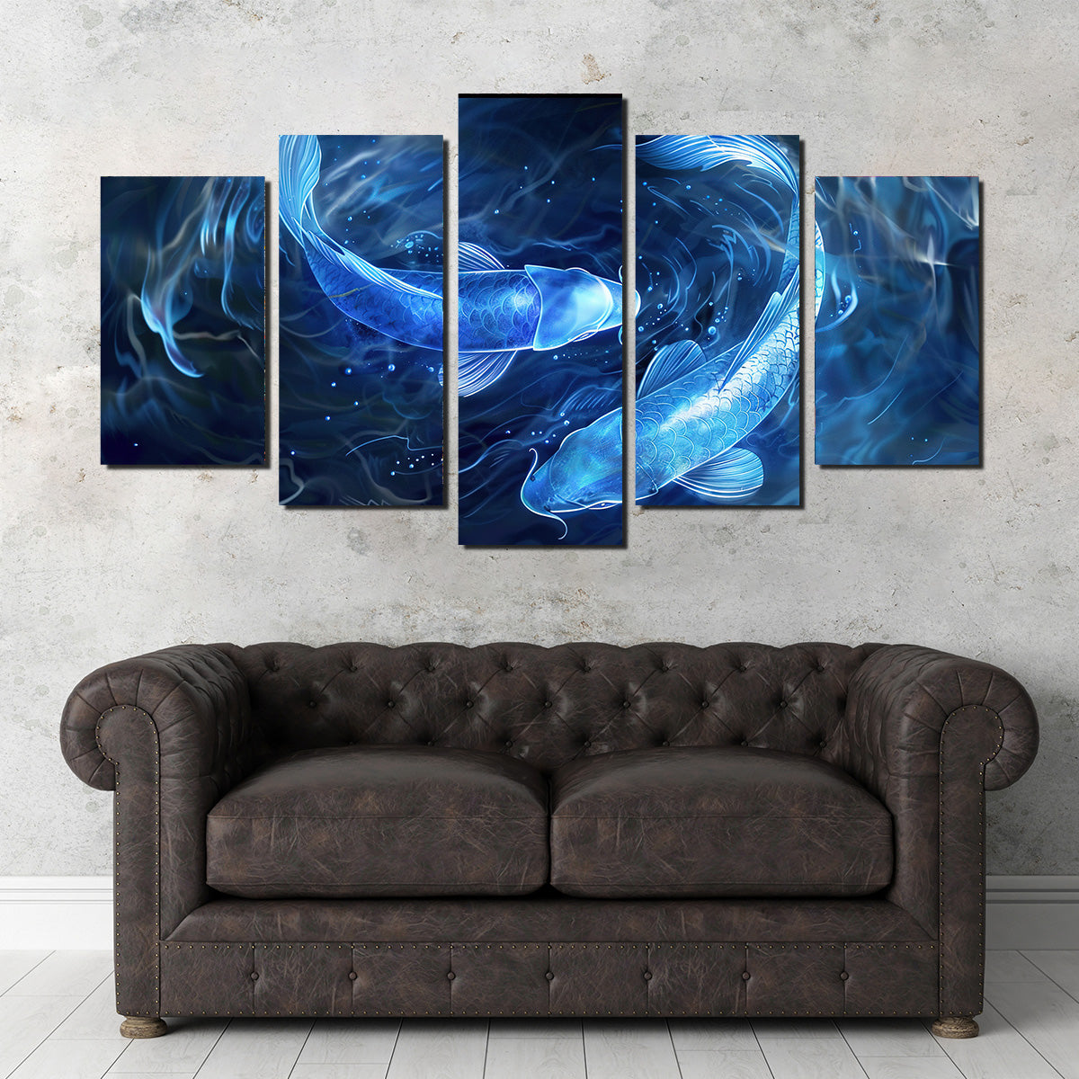 Glowing Koi Fish Wall Art