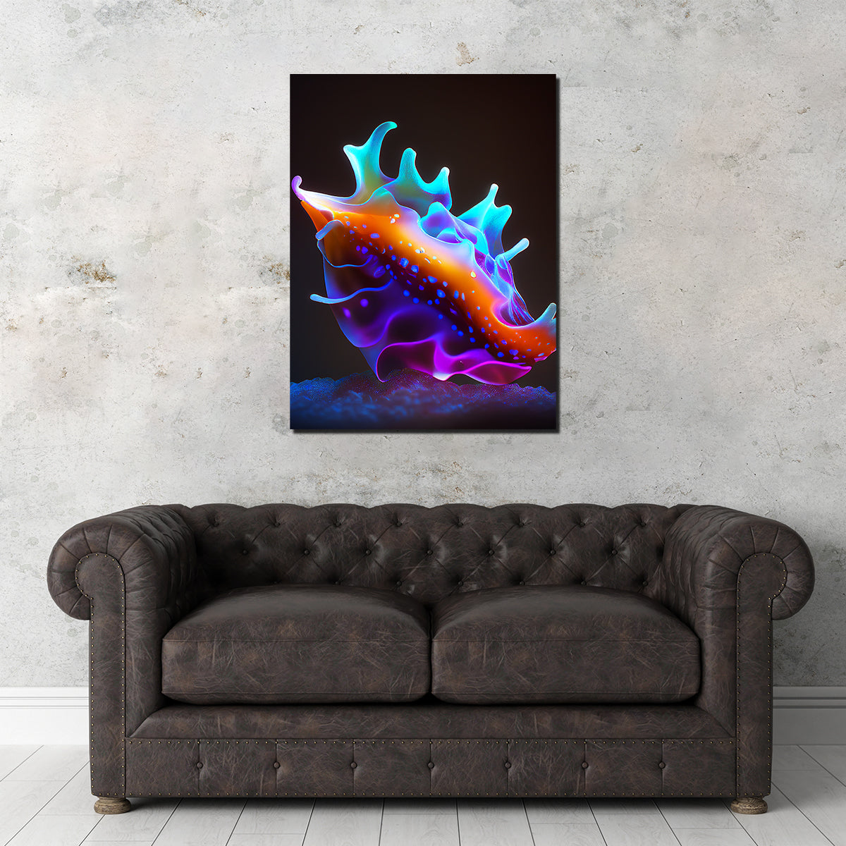 Glowing Nudibranch Wall Art