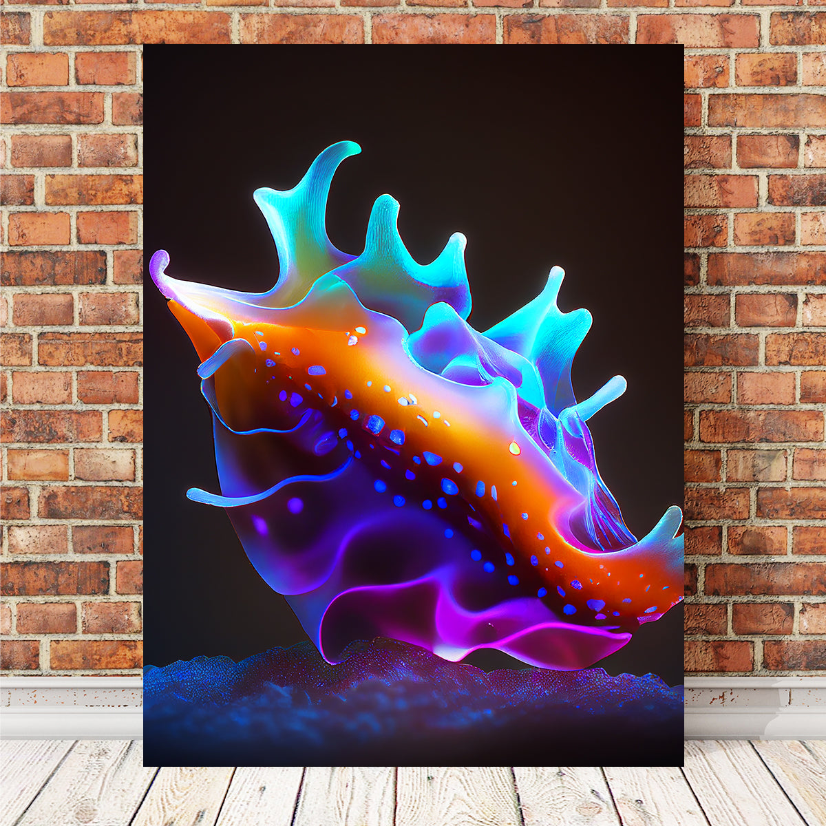 Glowing Nudibranch Wall Art