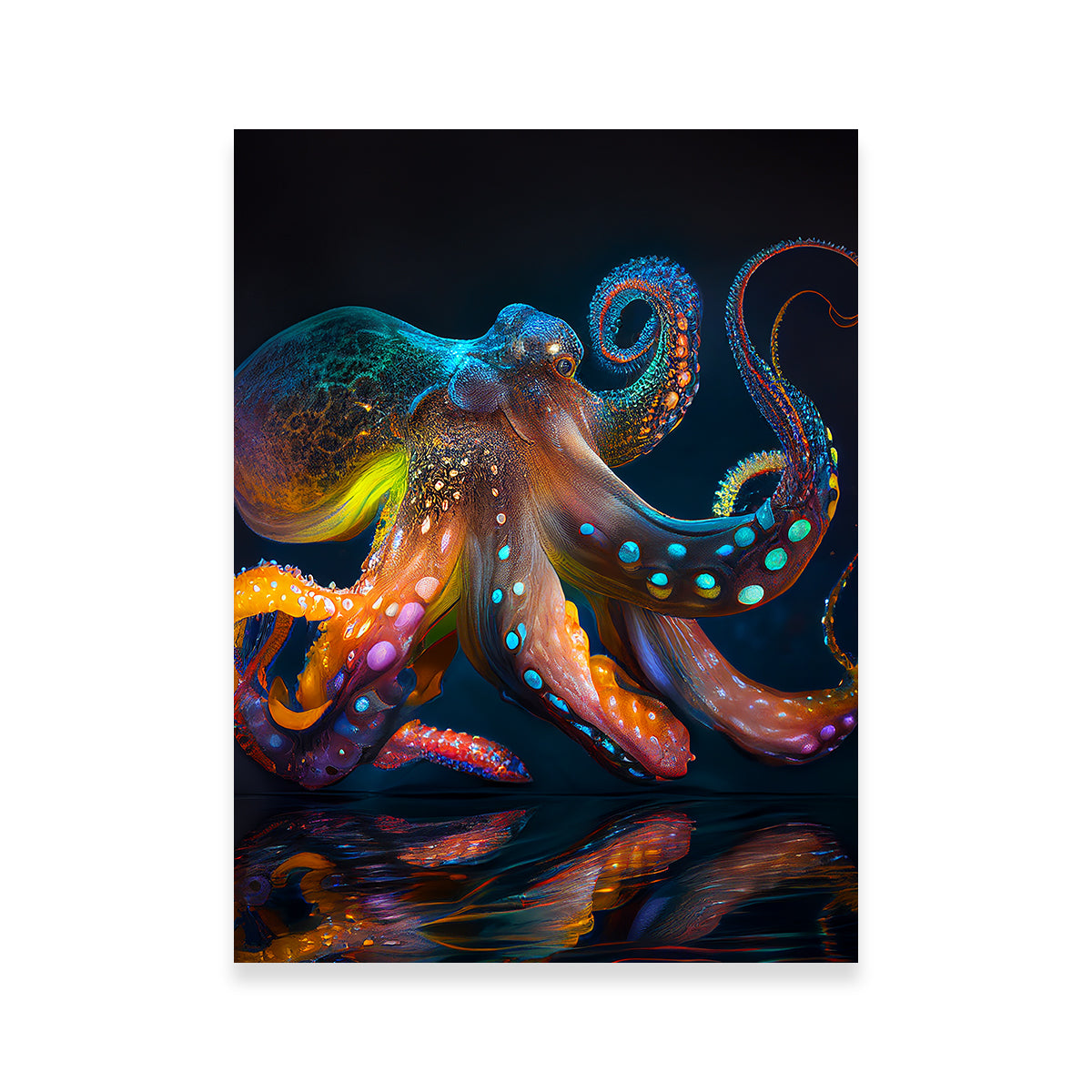 Glowing Octopus Wall Art