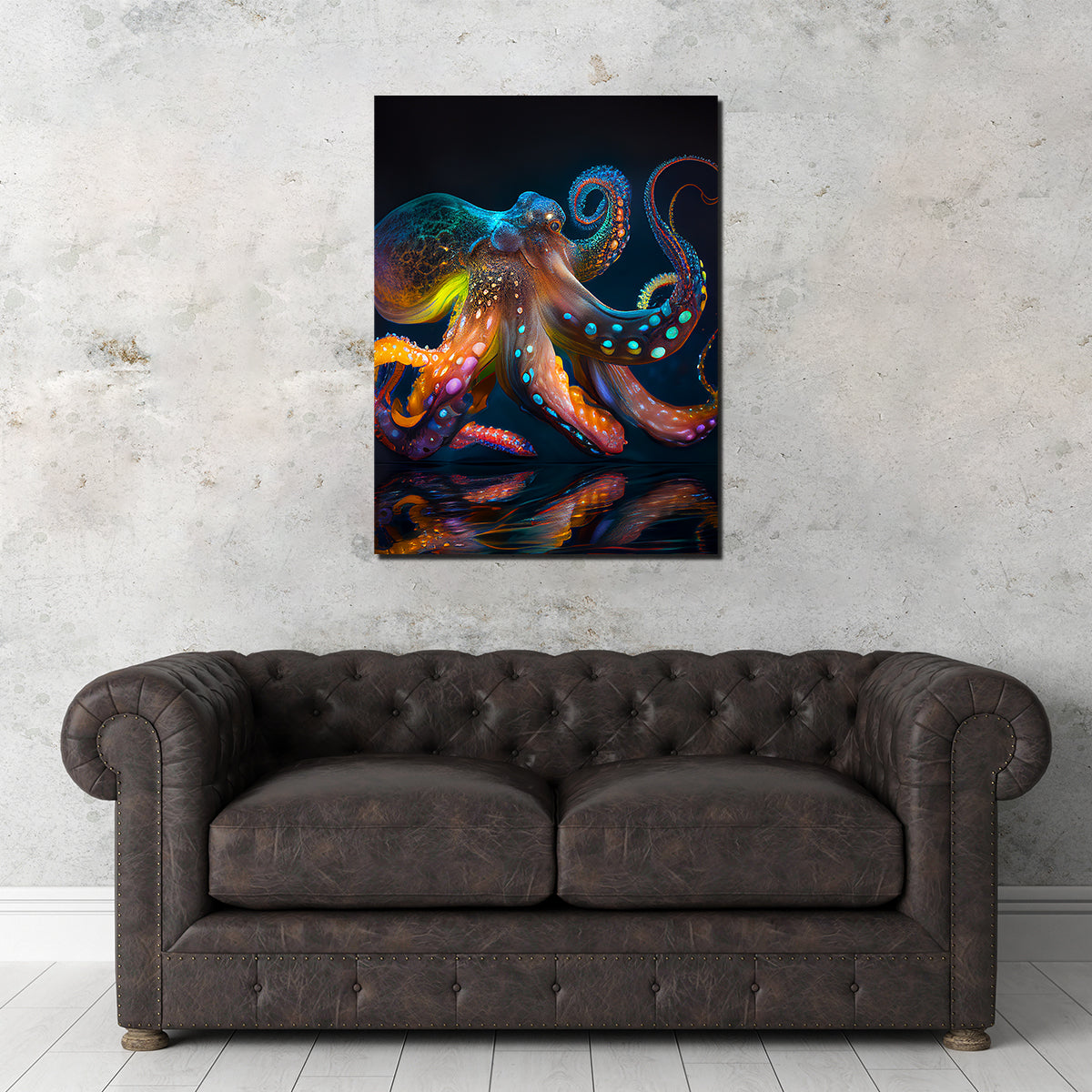 Glowing Octopus Wall Art