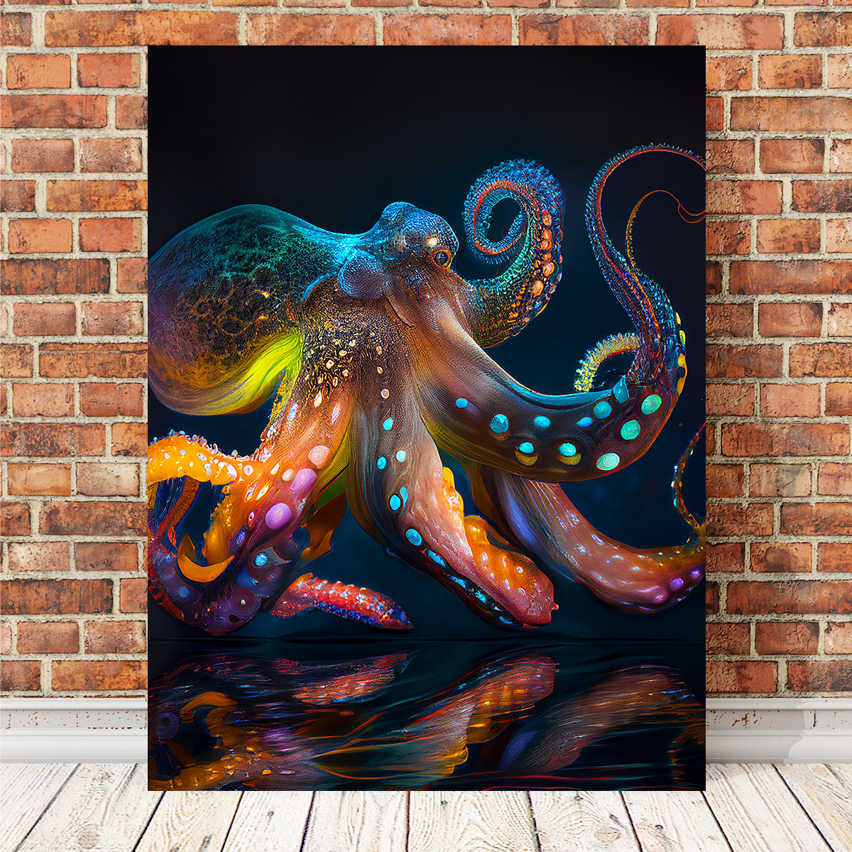 Glowing Octopus Wall Art