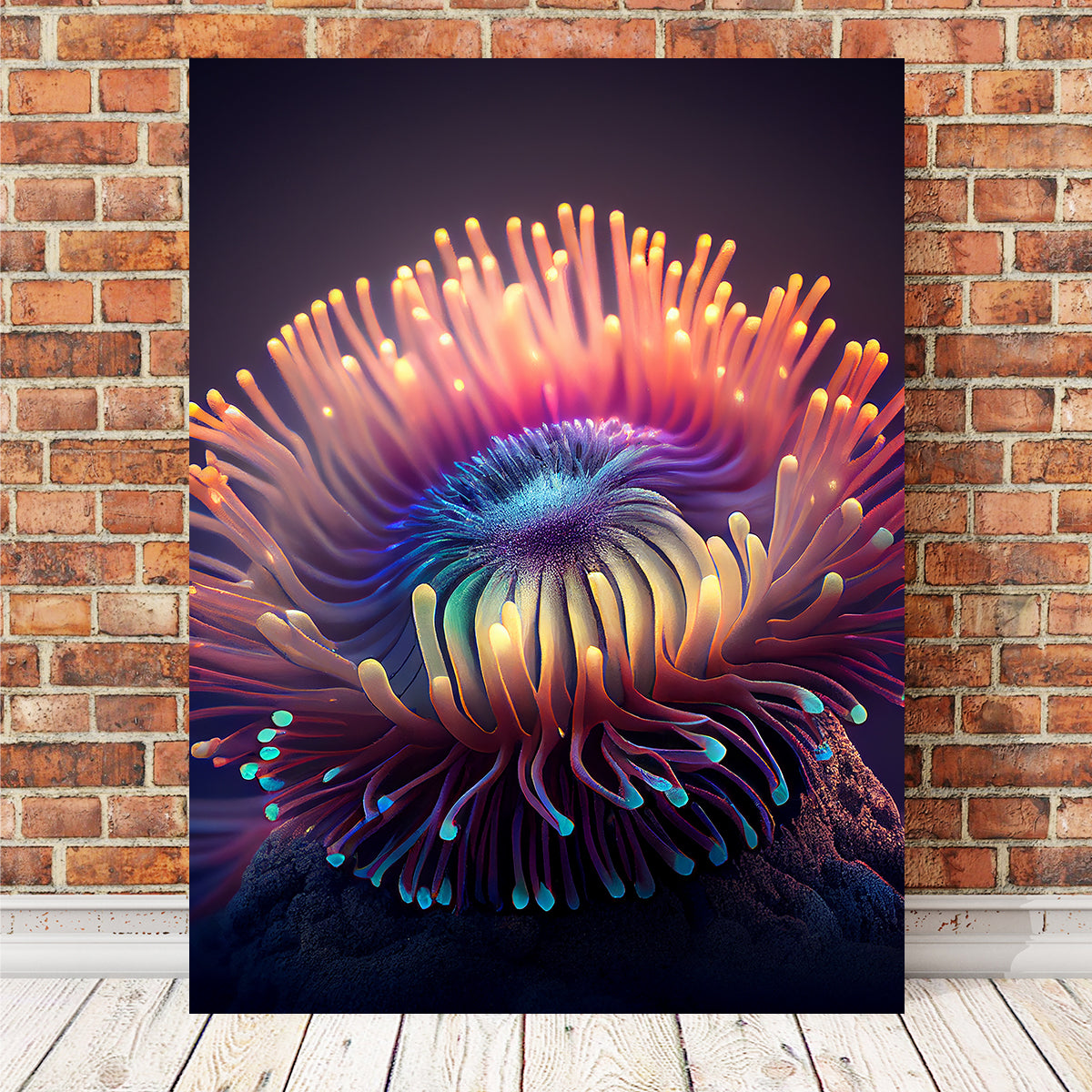 Glowing Sea Anemone Wall Art