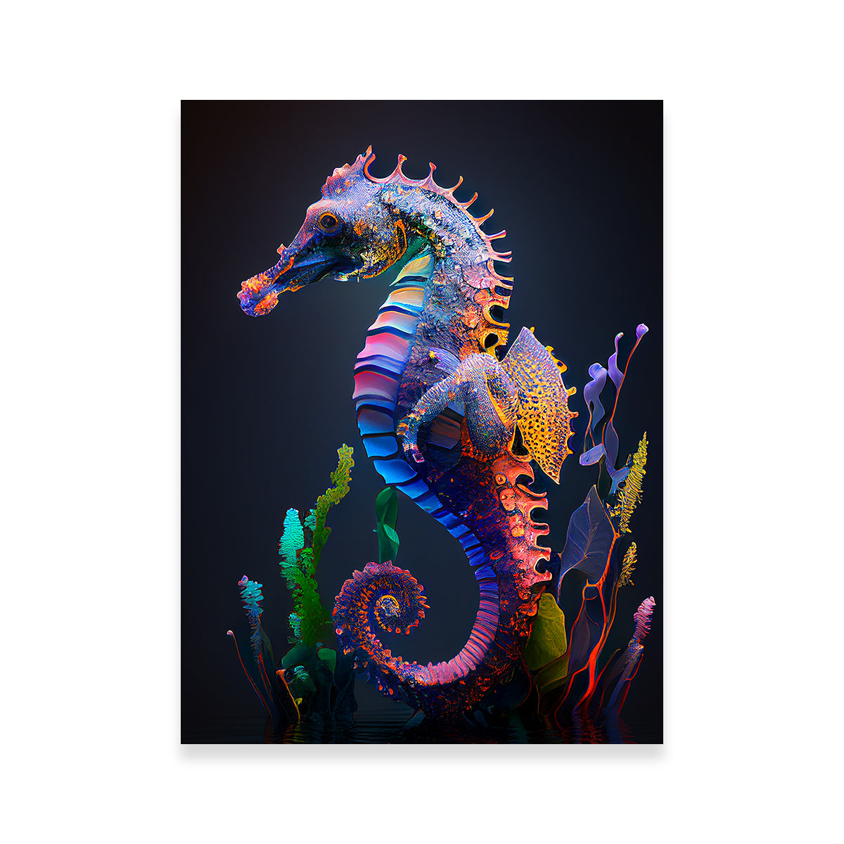 Glowing Seahorse Wall Art