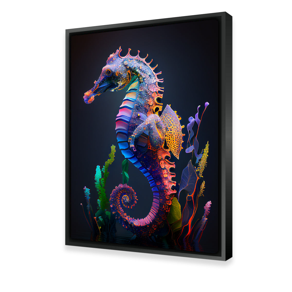 Glowing Seahorse Wall Art