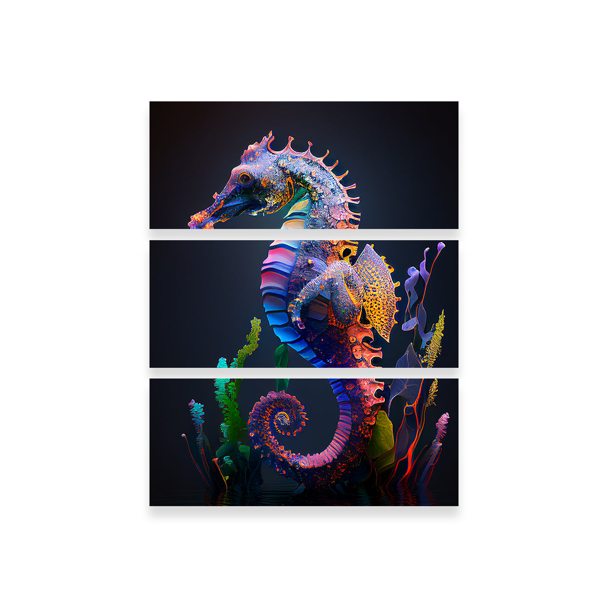 Glowing Seahorse Wall Art