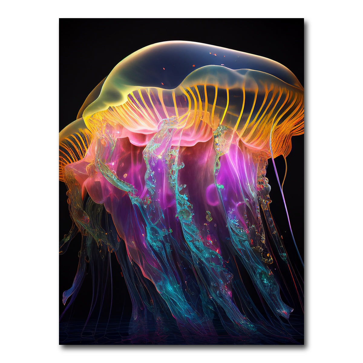 AUTO-MOCKUP WHITE | Glowing Jellyfish | 1 Piece | Gallery Wrap Canvas | group=3x4