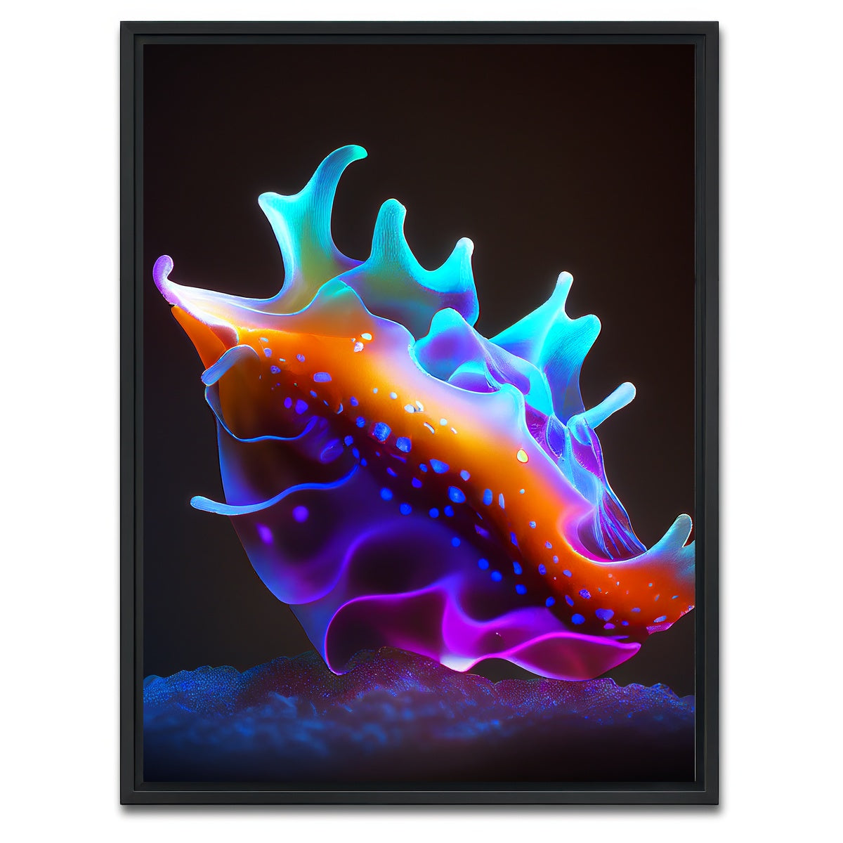 AUTO-MOCKUP WHITE | Glowing Nudibranch | 1 Piece | Black Framed Canvas | group=3x4