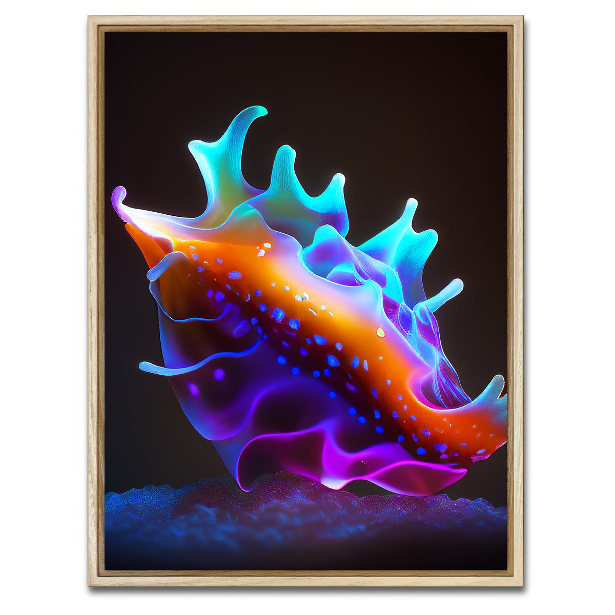 AUTO-MOCKUP WHITE | Glowing Nudibranch | 1 Piece | Natural Framed Canvas | group=3x4