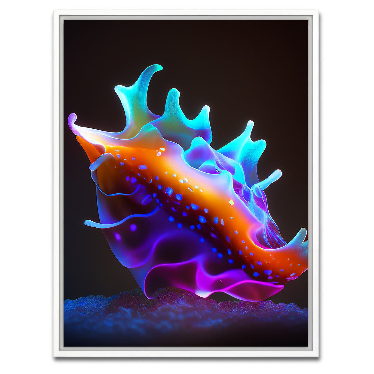 AUTO-MOCKUP WHITE | Glowing Nudibranch | 1 Piece | White Framed Canvas | group=3x4