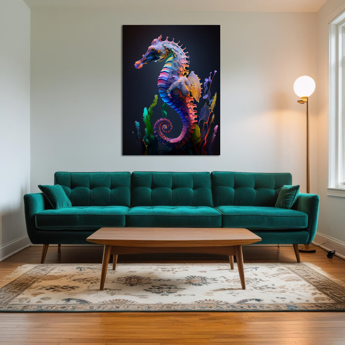 AUTO-MOCKUP ROOM | Glowing Seahorse