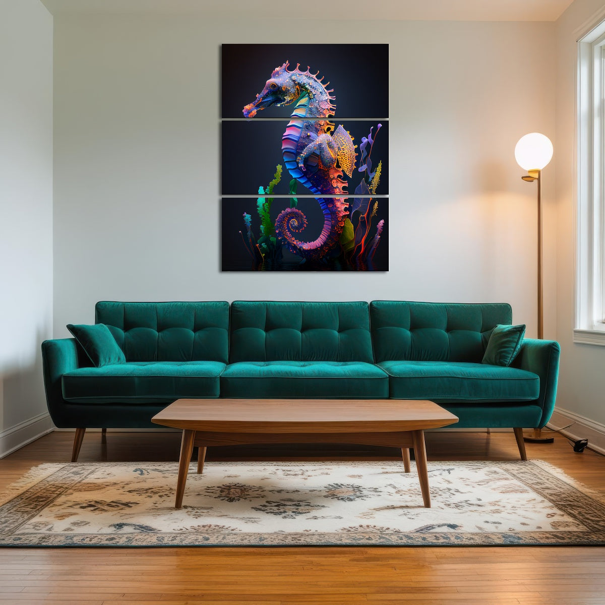AUTO-MOCKUP ROOM | Glowing Seahorse