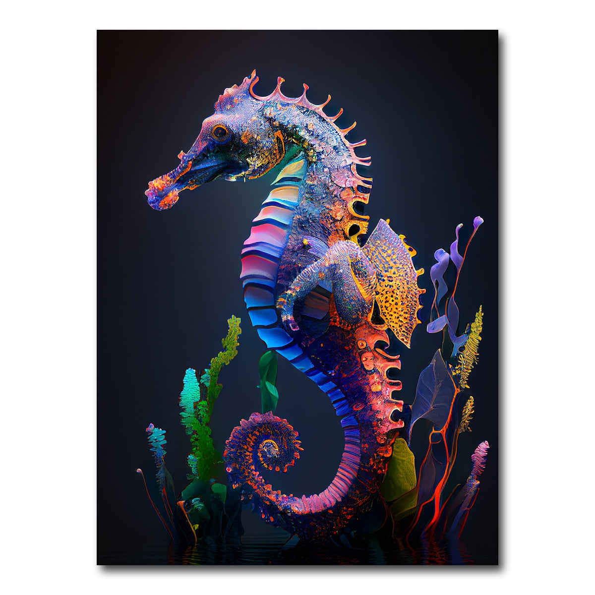 AUTO-MOCKUP WHITE | Glowing Seahorse | 1 Piece | Gallery Wrap Canvas | group=3x4