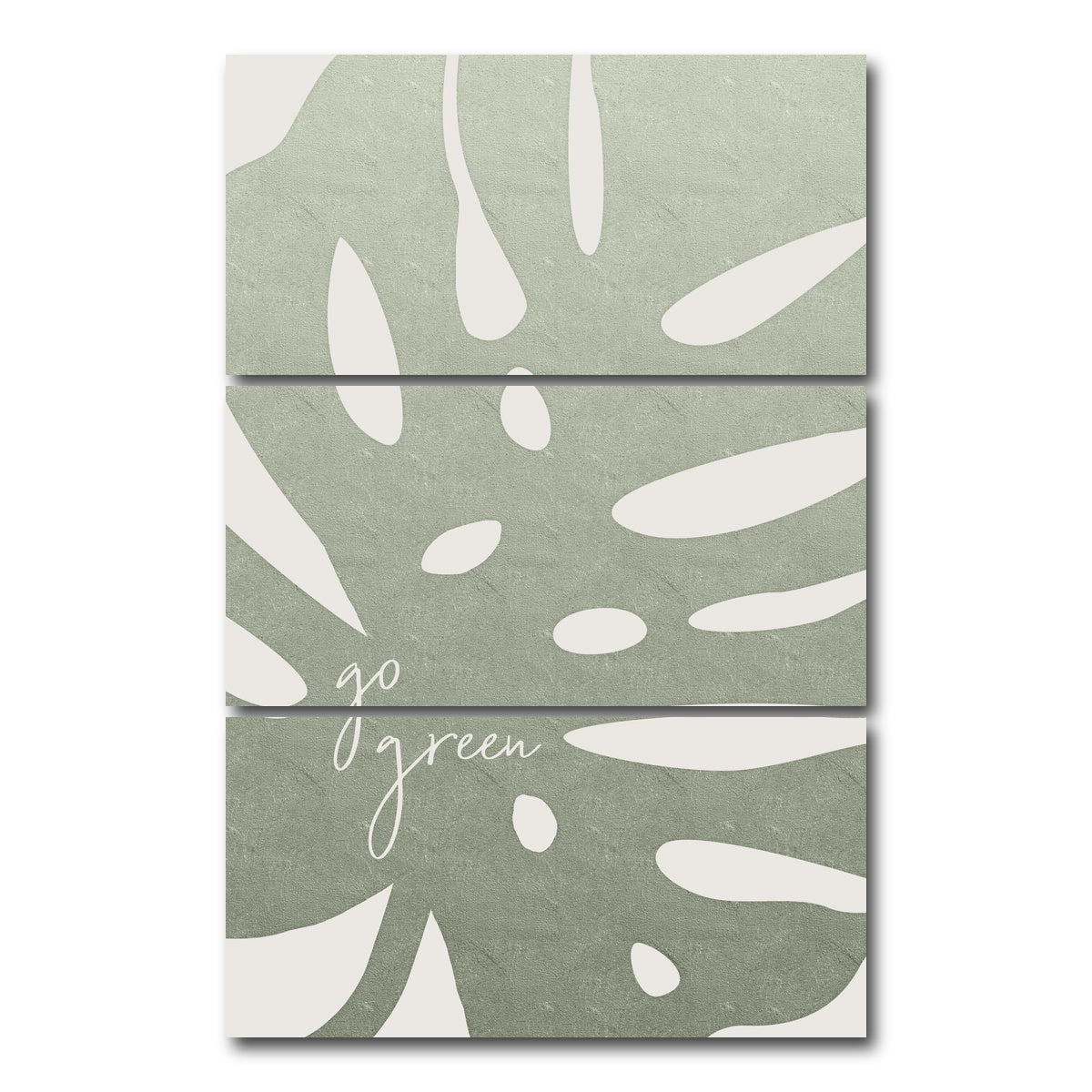 AUTO-MOCKUP WHITE | Go Green | 3 Piece | Gallery Wrap Canvas | group=12x24_stacked