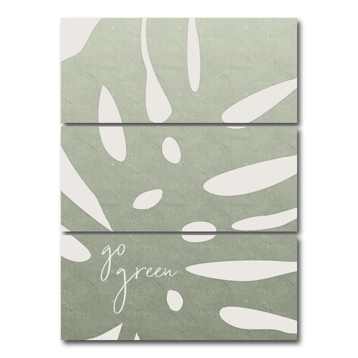 AUTO-MOCKUP WHITE | Go Green | 3 Piece | Gallery Wrap Canvas | group=8x18_stacked