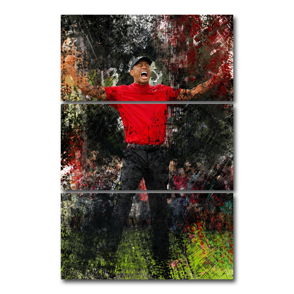 AUTO-MOCKUP WHITE | Go Tiger | 3 Piece | Gallery Wrap Canvas | group=12x24_stacked