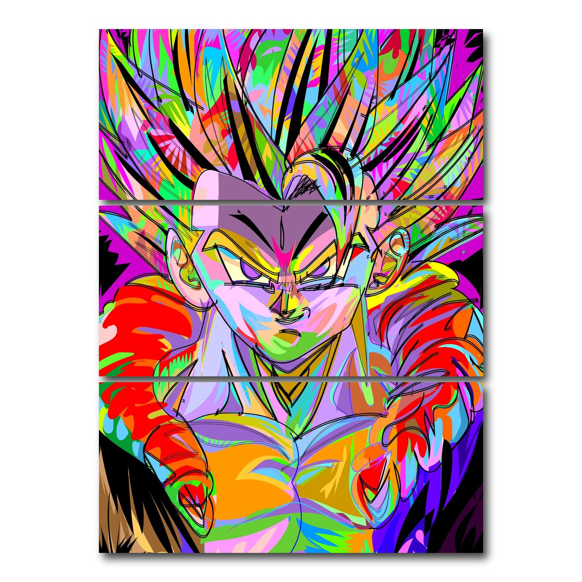 AUTO-MOCKUP WHITE | Goku Hari | 3 Piece | Gallery Wrap Canvas | group=8x18_stacked