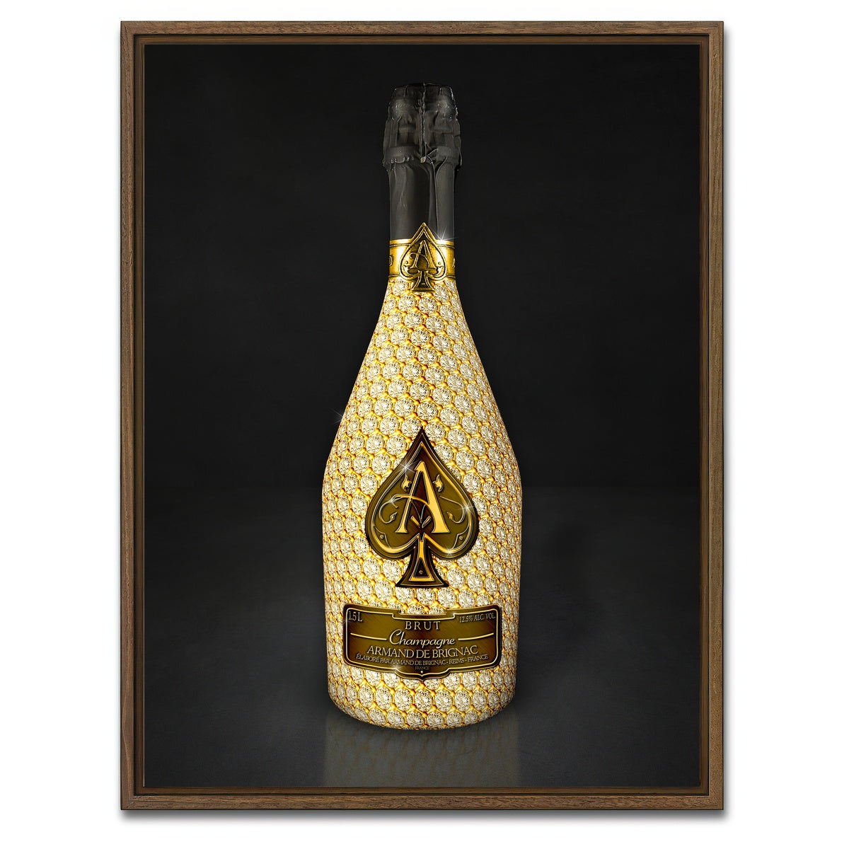 AUTO-MOCKUP WHITE | Gold Ace Bottle | 1 Piece | Walnut Framed Canvas | group=3x4