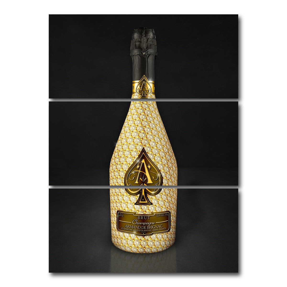 AUTO-MOCKUP WHITE | Gold Ace Bottle | 3 Piece | Gallery Wrap Canvas | group=8x18_stacked
