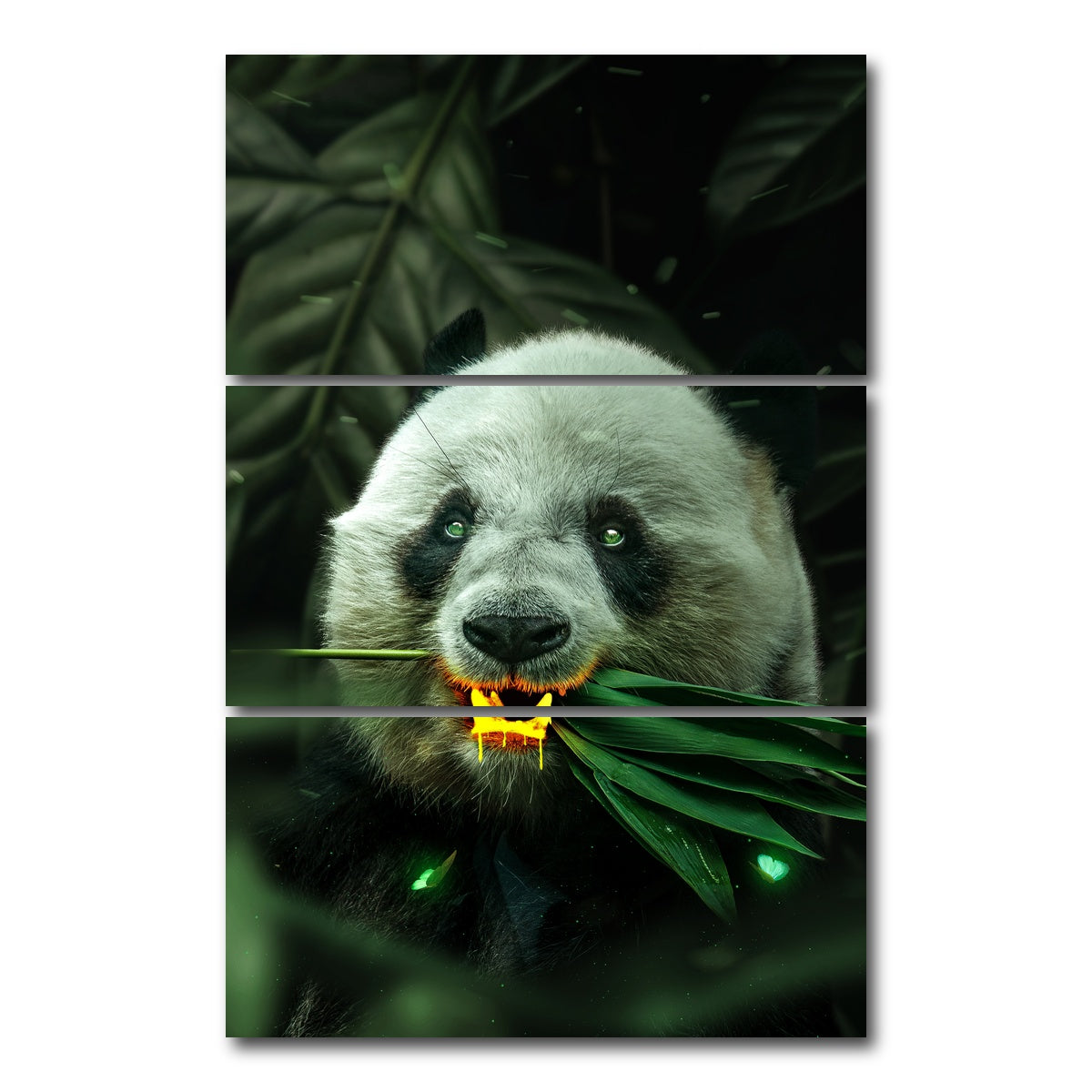 AUTO-MOCKUP WHITE | Gold Panda | 3 Piece | Gallery Wrap Canvas | group=12x24_stacked