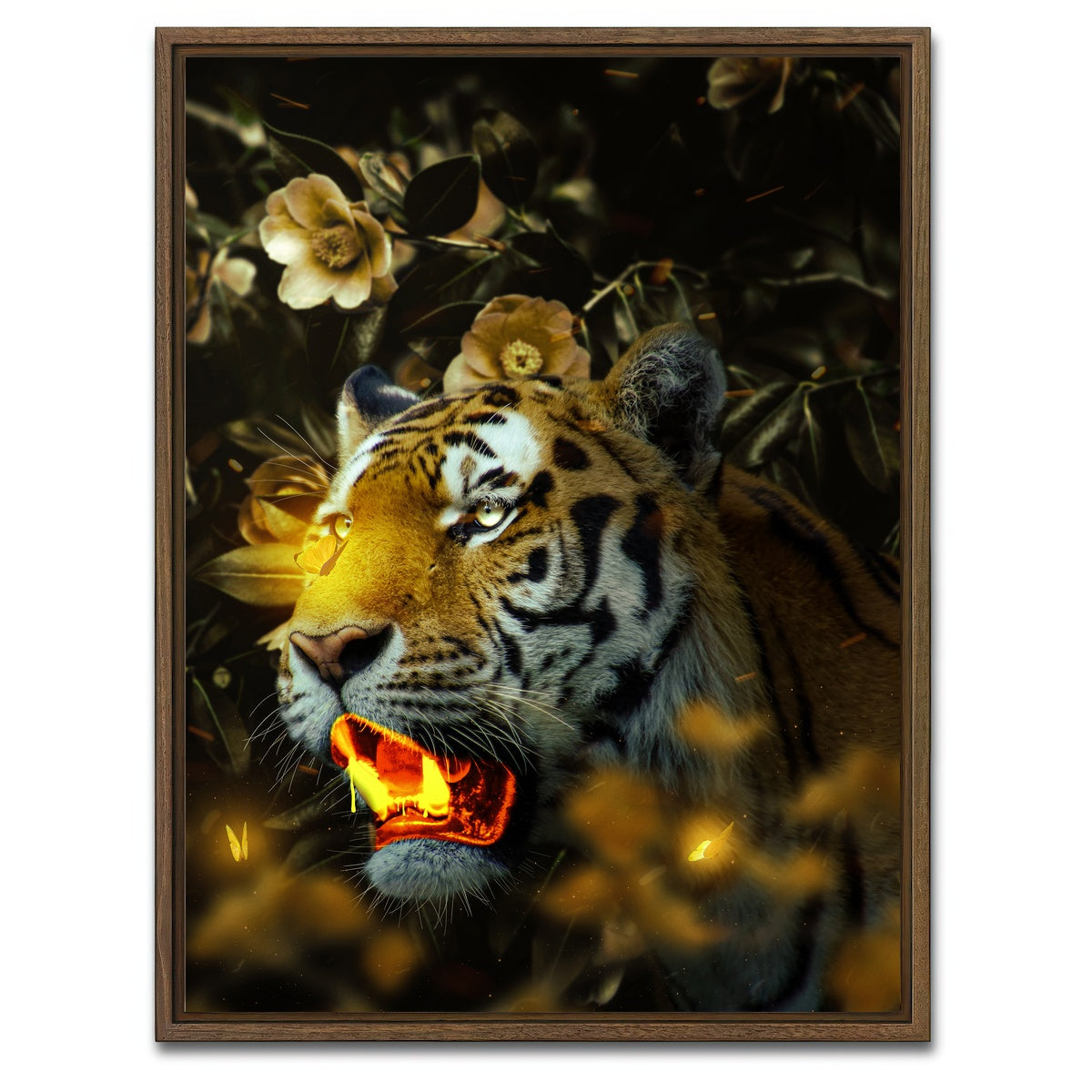 AUTO-MOCKUP WHITE | Gold Tiger | 1 Piece | Walnut Framed Canvas | group=3x4