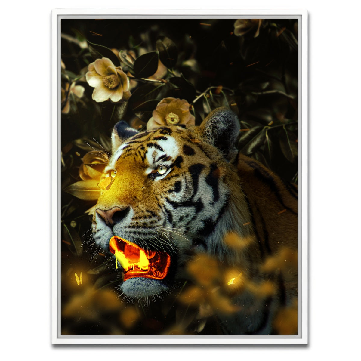 AUTO-MOCKUP WHITE | Gold Tiger | 1 Piece | White Framed Canvas | group=3x4