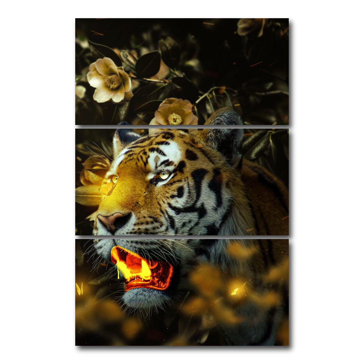 AUTO-MOCKUP WHITE | Gold Tiger | 3 Piece | Gallery Wrap Canvas | group=12x24_stacked