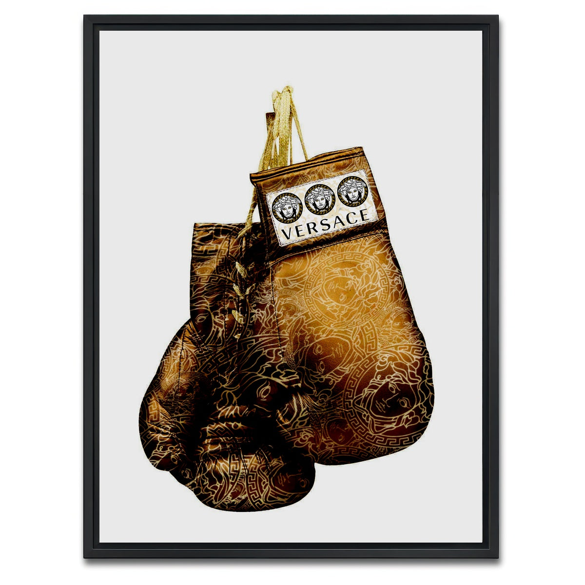 AUTO-MOCKUP WHITE | Gold Versace Gloves | 1 Piece | Black Framed Canvas | group=3x4
