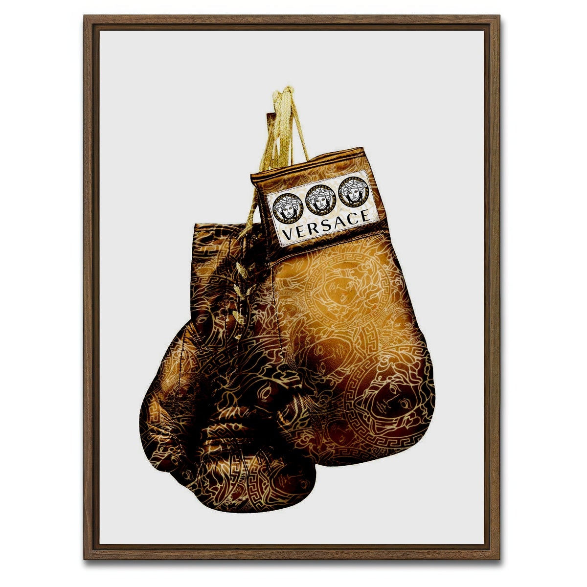 AUTO-MOCKUP WHITE | Gold Versace Gloves | 1 Piece | Walnut Framed Canvas | group=3x4
