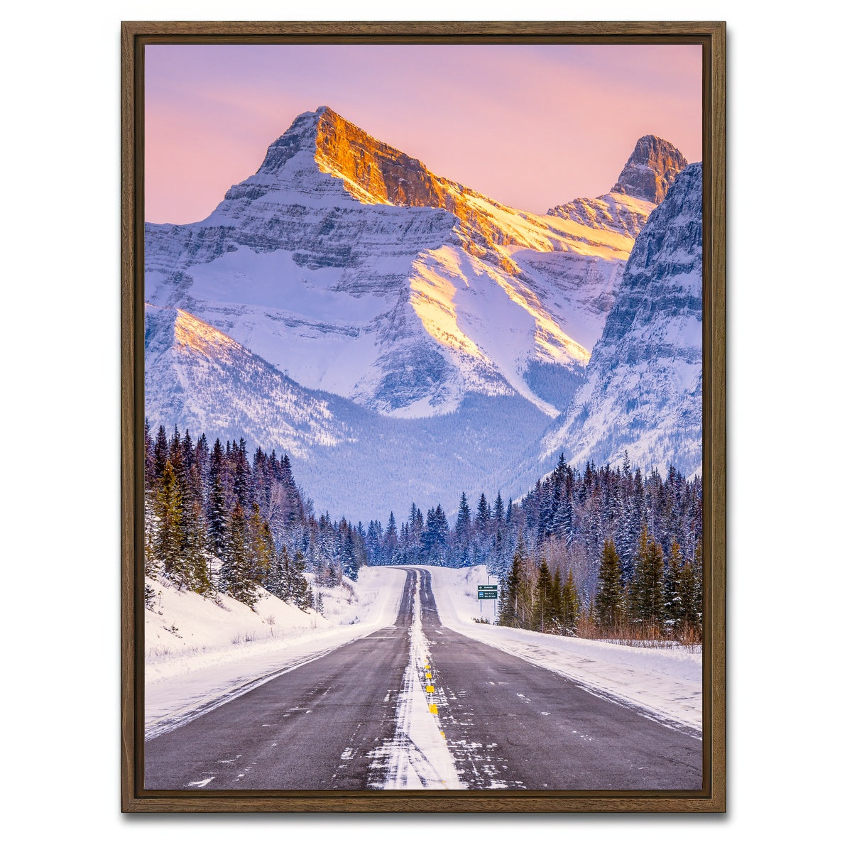 AUTO-MOCKUP WHITE | Gold on the Peak | 1 Piece | Walnut Framed Canvas | group=3x4