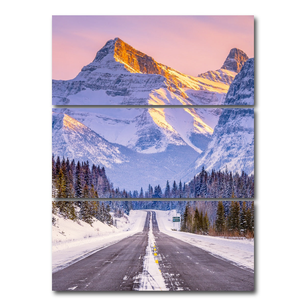 AUTO-MOCKUP WHITE | Gold on the Peak | 3 Piece | Gallery Wrap Canvas | group=8x18_stacked