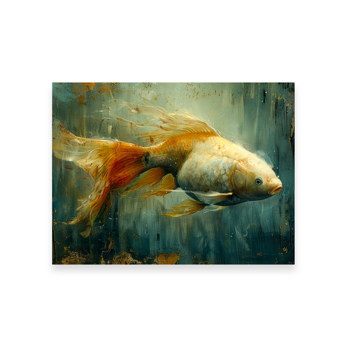 Golden Koi Fish Wall Art