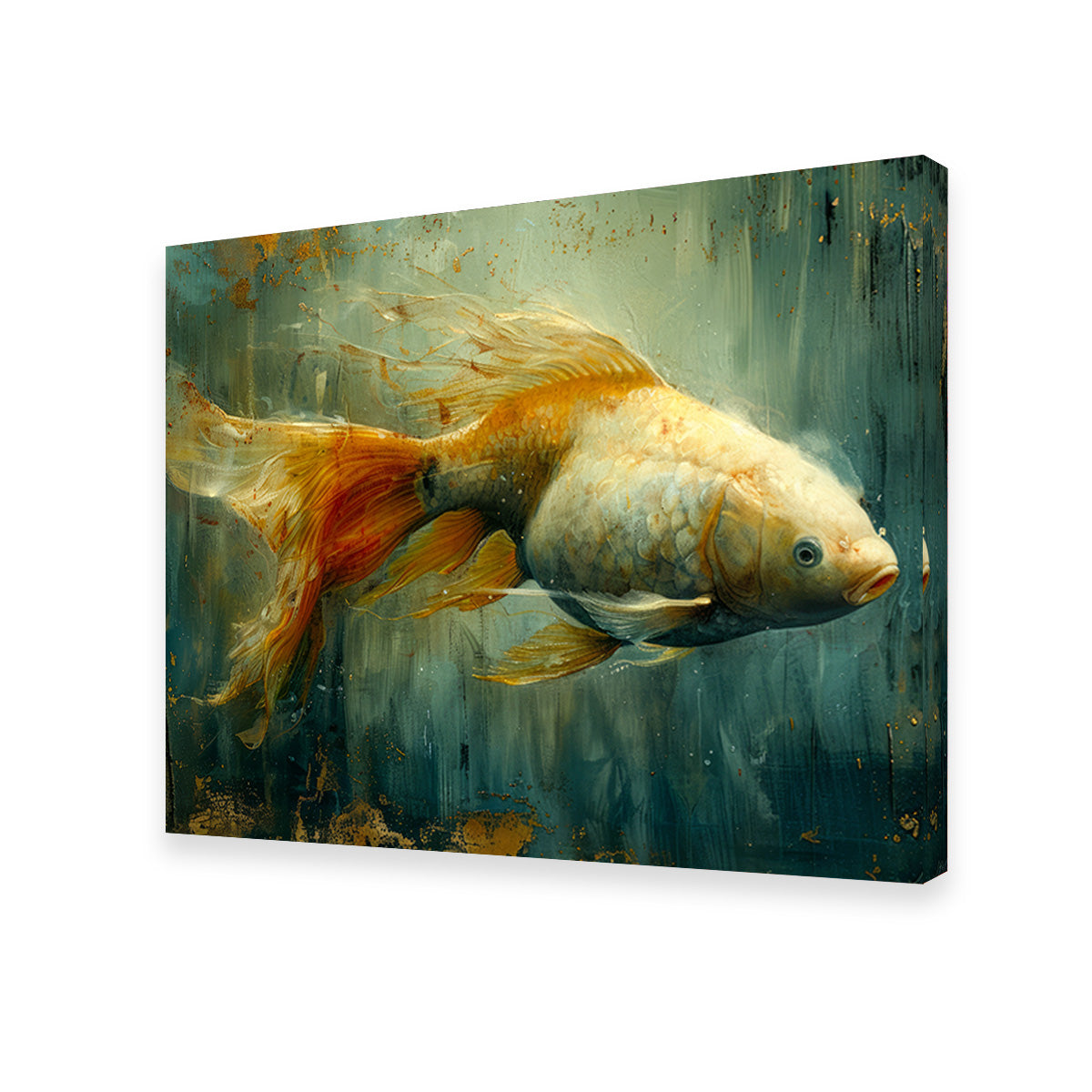 Golden Koi Fish Wall Art