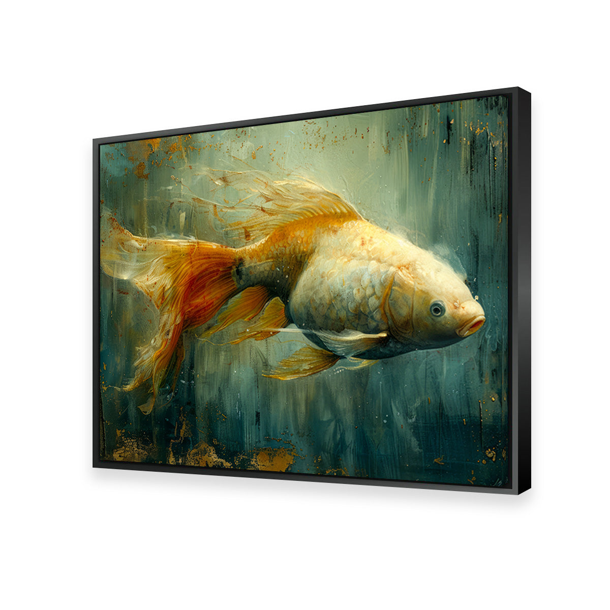 Golden Koi Fish Wall Art