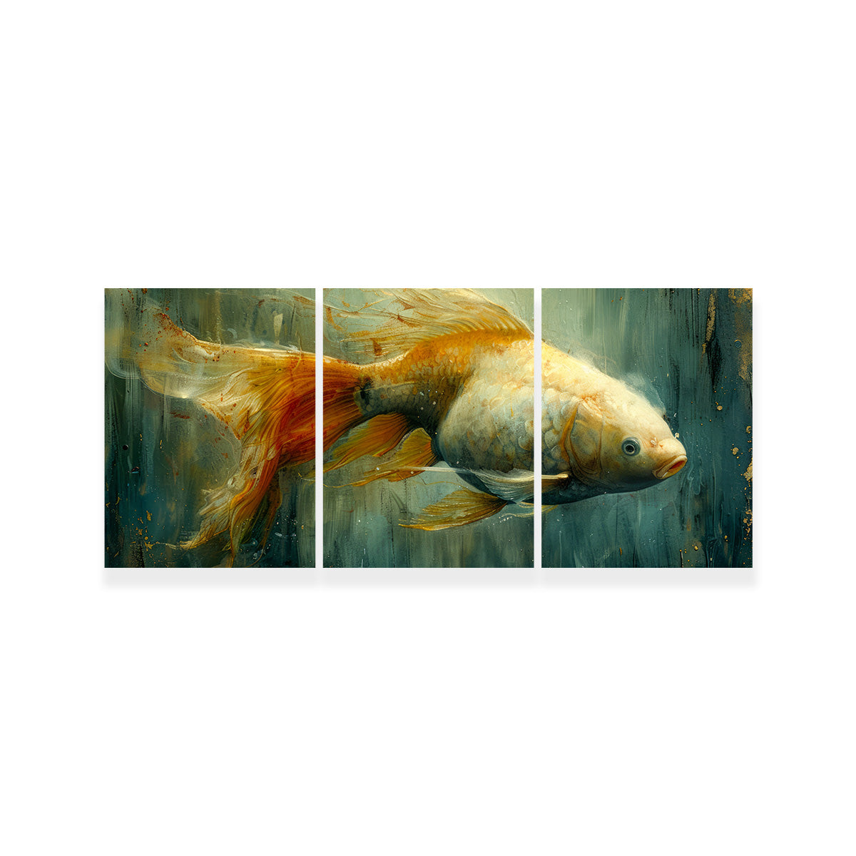 Golden Koi Fish Wall Art